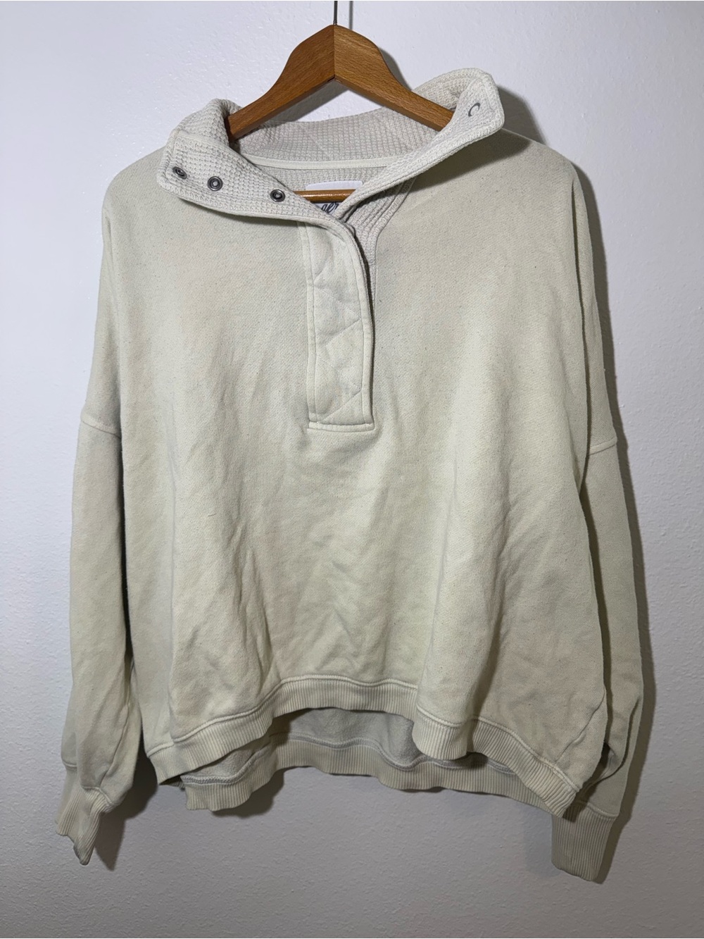 Women’s Aerie Cream Pullover Funnel-Neck Sweater
